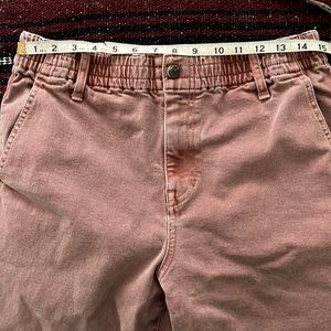 MADEWELL Pull-on Balloon Jeans: Garment Dyed Edition dusty rose crop mom jeans